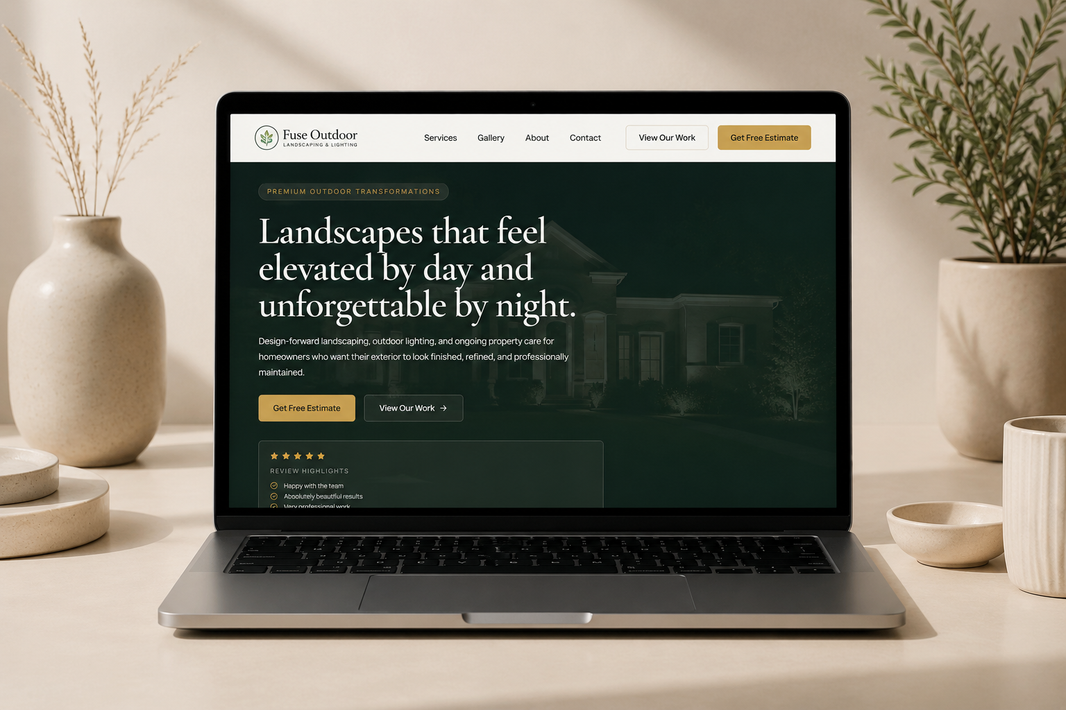 Fuse Outdoor Lighting & Landscaping — Website Concept