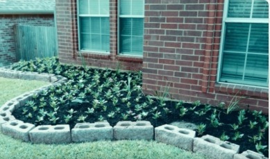 Layered flower bed install