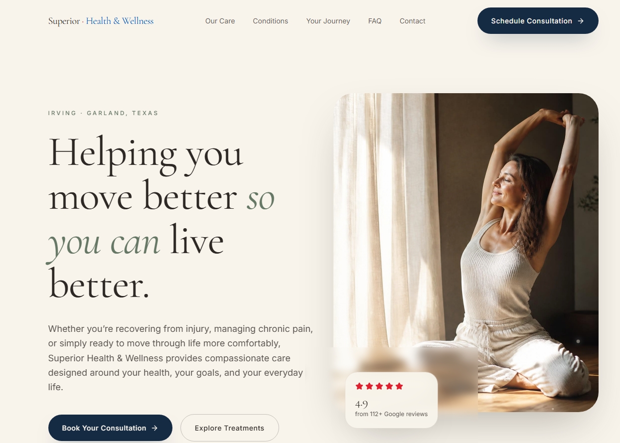 Superior Health & Wellness — Website Concept